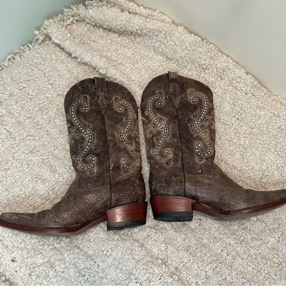 FERRINI Leather Unique Embroidered Cowboy Boots 9.5 - Picture 4 of 13